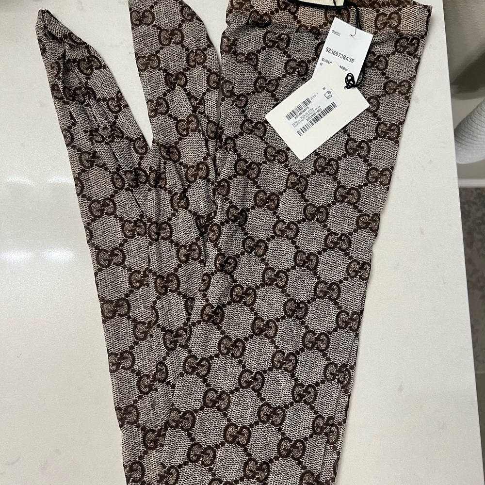 Gucci Brown Woman Monogram Tights - Picture 8 of 8